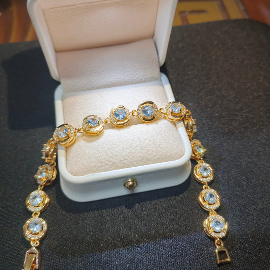 Gold & Blue Zircon Bracelet – Timeless Sparkle