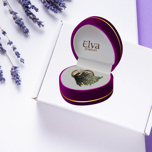 Midnight Feather Elegance Ring