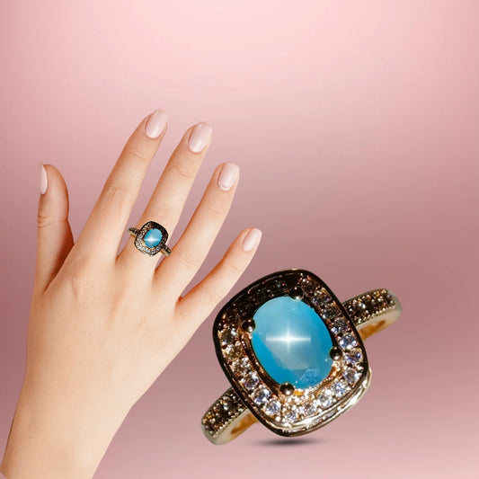Ocean Blue Halo Ring – Midnight Glow Edition